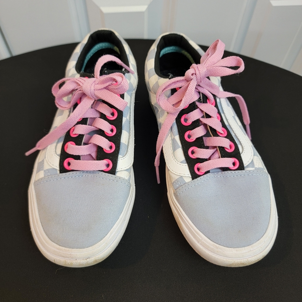 Vans Custom Ward Gray Dawn‎ Checkerboard Sneakers Shoes Women's 5